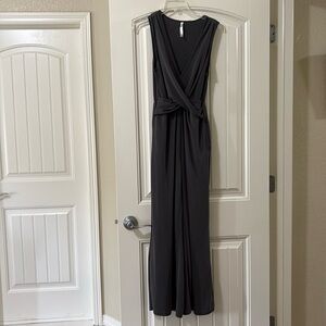 Fabletics Cristyn Wide-Leg Gray Stretch Modal Jumpsuit | XS